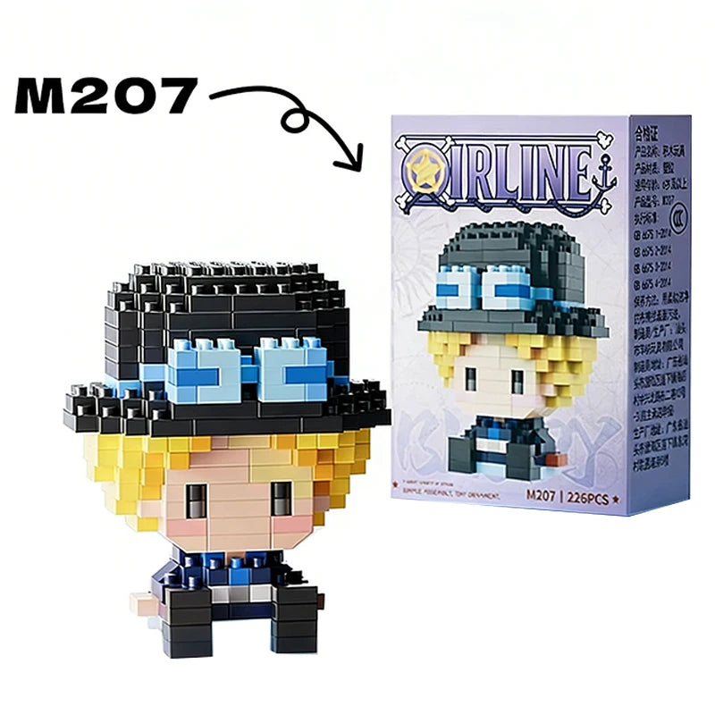 Mon Bubu Kawaii – Micro Bausteine One Piece – Anime-Figuren (Chopper, Zoro, Robin, Buggy)