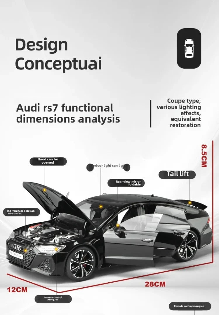 WELLY Audi RS7 Sportback 1:18 – Modèle de voiture en alliage