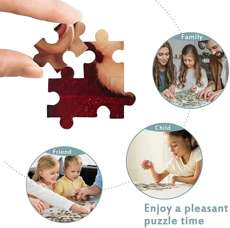 Puzzles en bois avec personnage d'animation Disney, 300/500/1000 pièces, Mickey Mouse, princesse Disney, jouets d'intelligence pour enfants