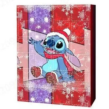 MINISO Calendrier de l’Avent Stitch – 24 Figurines Cartoon Surprise, Édition Noël