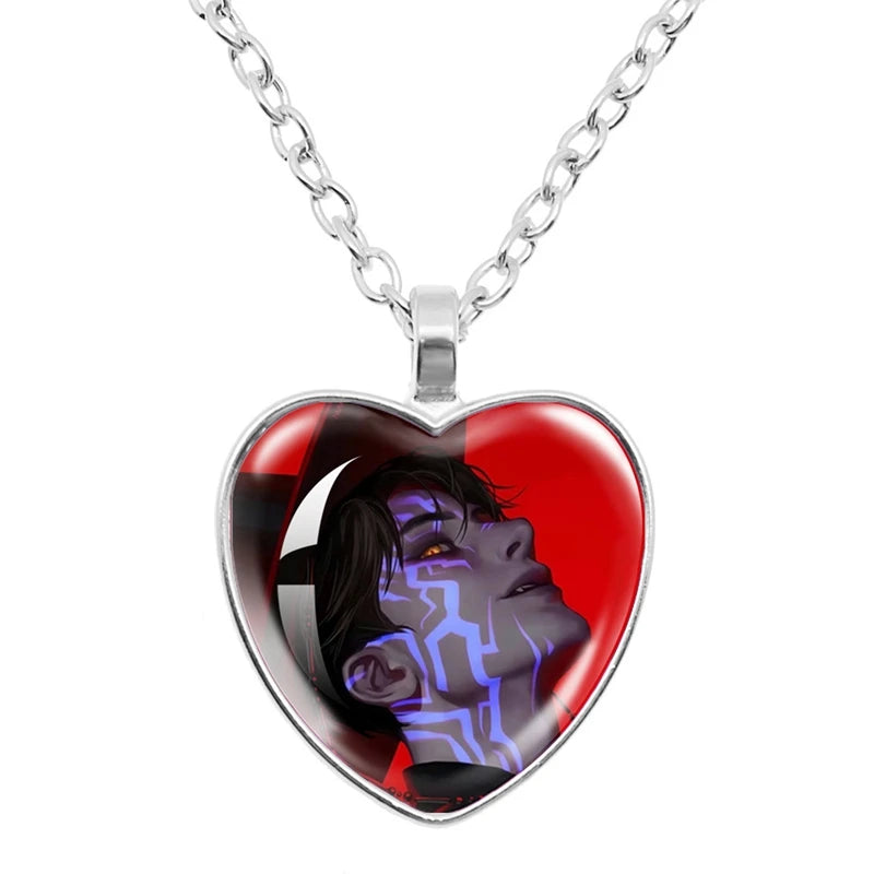 Collier Métal Coeur Démon Pendentif H Couple Kpop Idol