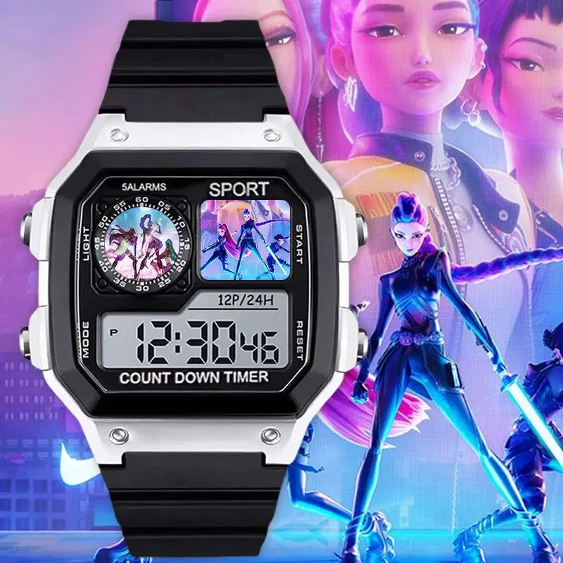 KPop Demon Hunters LED montres numériques Anime femmes montre électronique bracelet en Silicone dessin animé Sport de plein air montre-bracelet horloge cadeaux