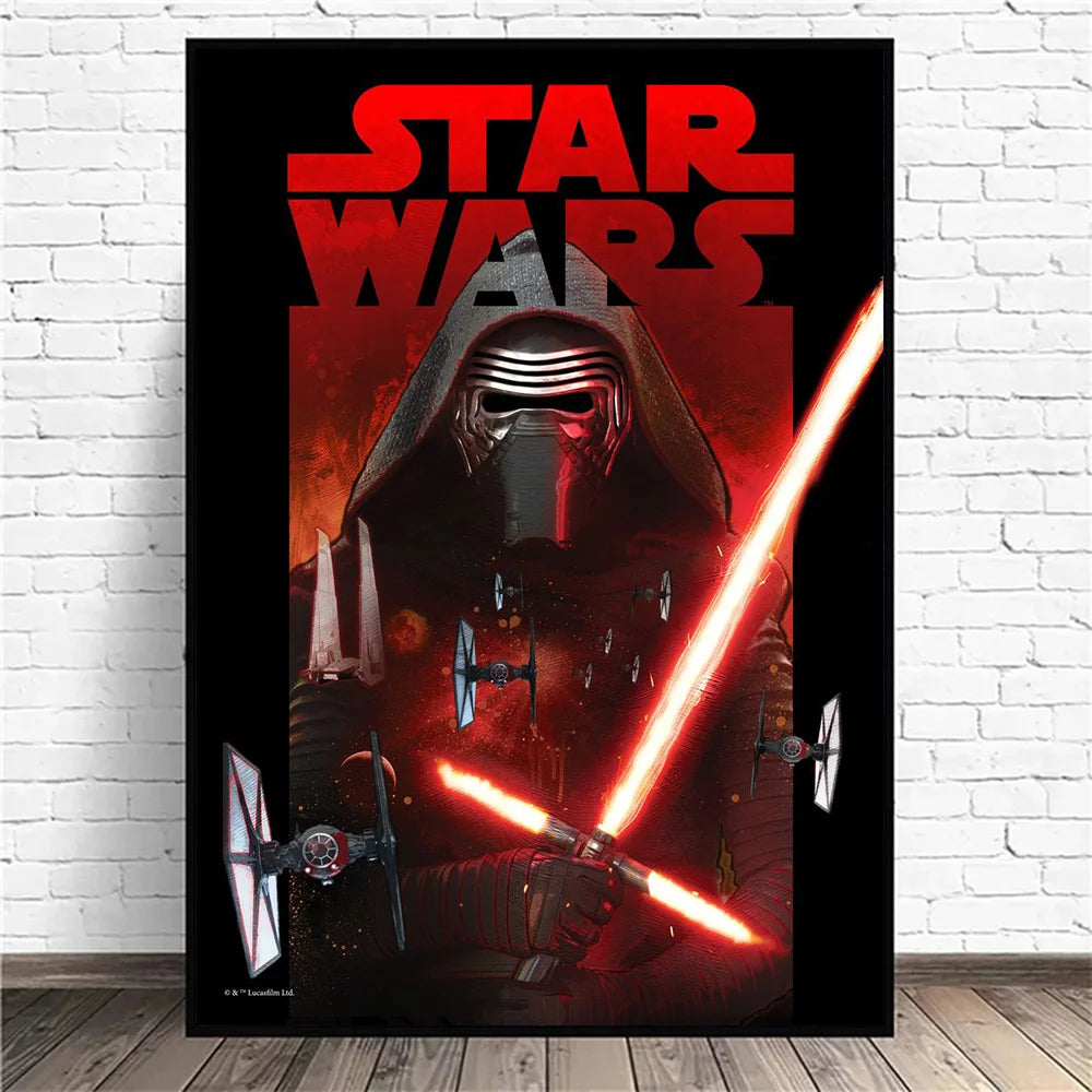 MINISO Poster Star Wars – Toile HD Dark Vador & Yoda, Sans Cadre