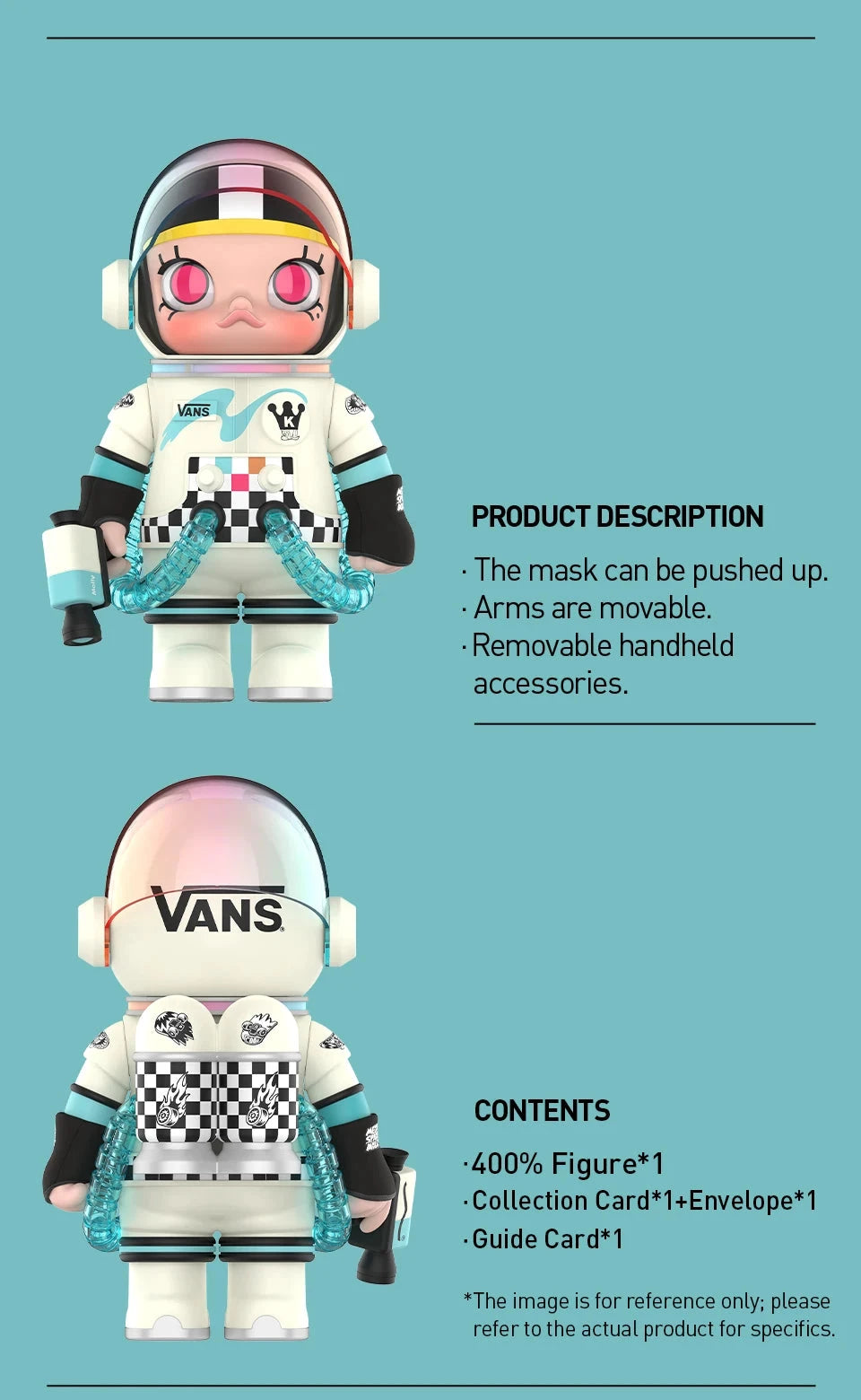 POP MART MEGA SPACE MOLLY 400% VANS Serie Überraschungsbox Original Blind Box Guess Toys Beutel Ornament Figuren Heim- und Bürodekoration