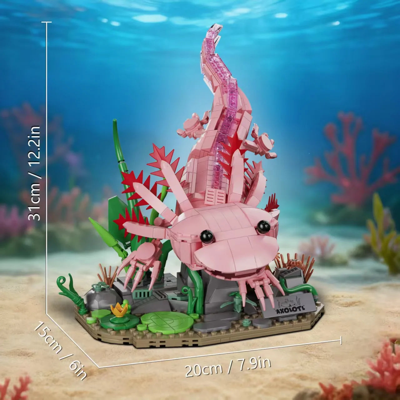 Mon Bubu Kawaii – Axolotl – Set de Blocs de Construction 998 pièces