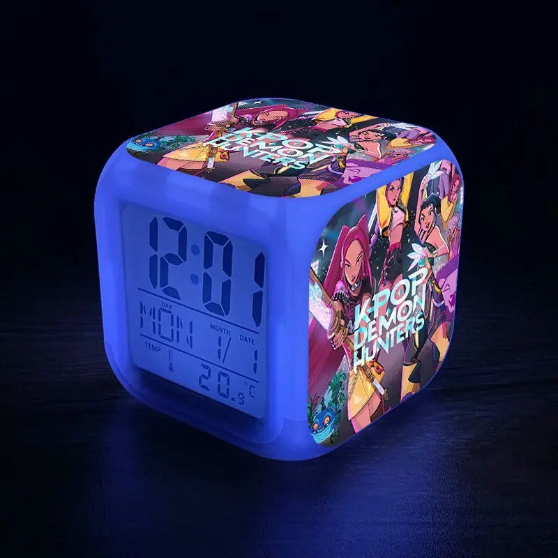 Nouveau KPop chasseurs de démons Mira Jinu Zoey dessin animé mignon réveil étudiant chevet veilleuse horloge électronique ornement décoratif