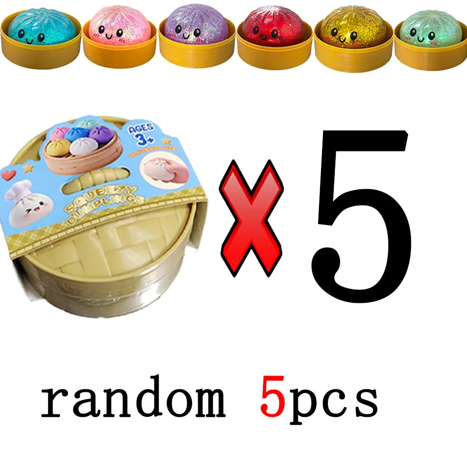 Glitzer-Dumpling Squishy Anti-Stress – Set mit 1 bis 12 Stück