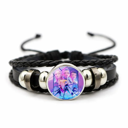 K-Pop-Idol-Anime-Paarkette mit herzförmigem Anhänger „Dämon H“, modische K-Pop-Idol-Halskette, Schmuck, Geschenkidee für Paare, Zeit-Edelstein-Halskette