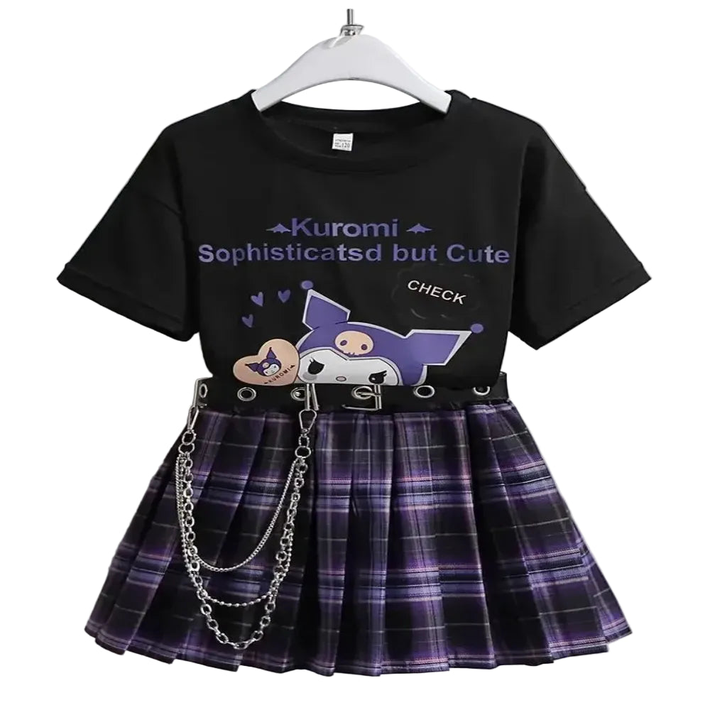 Kuromi – Ensemble T-shirt et jupe