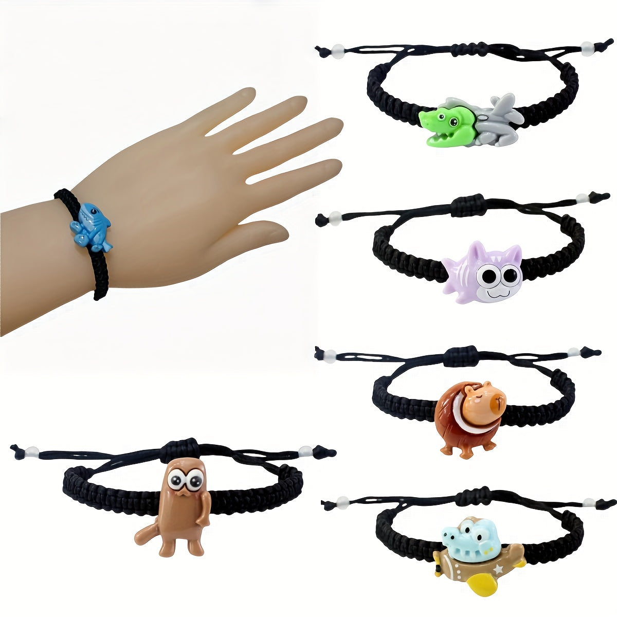 5 Bracelets Tressés Brainrot – Figurines Tralalero à Collectionner