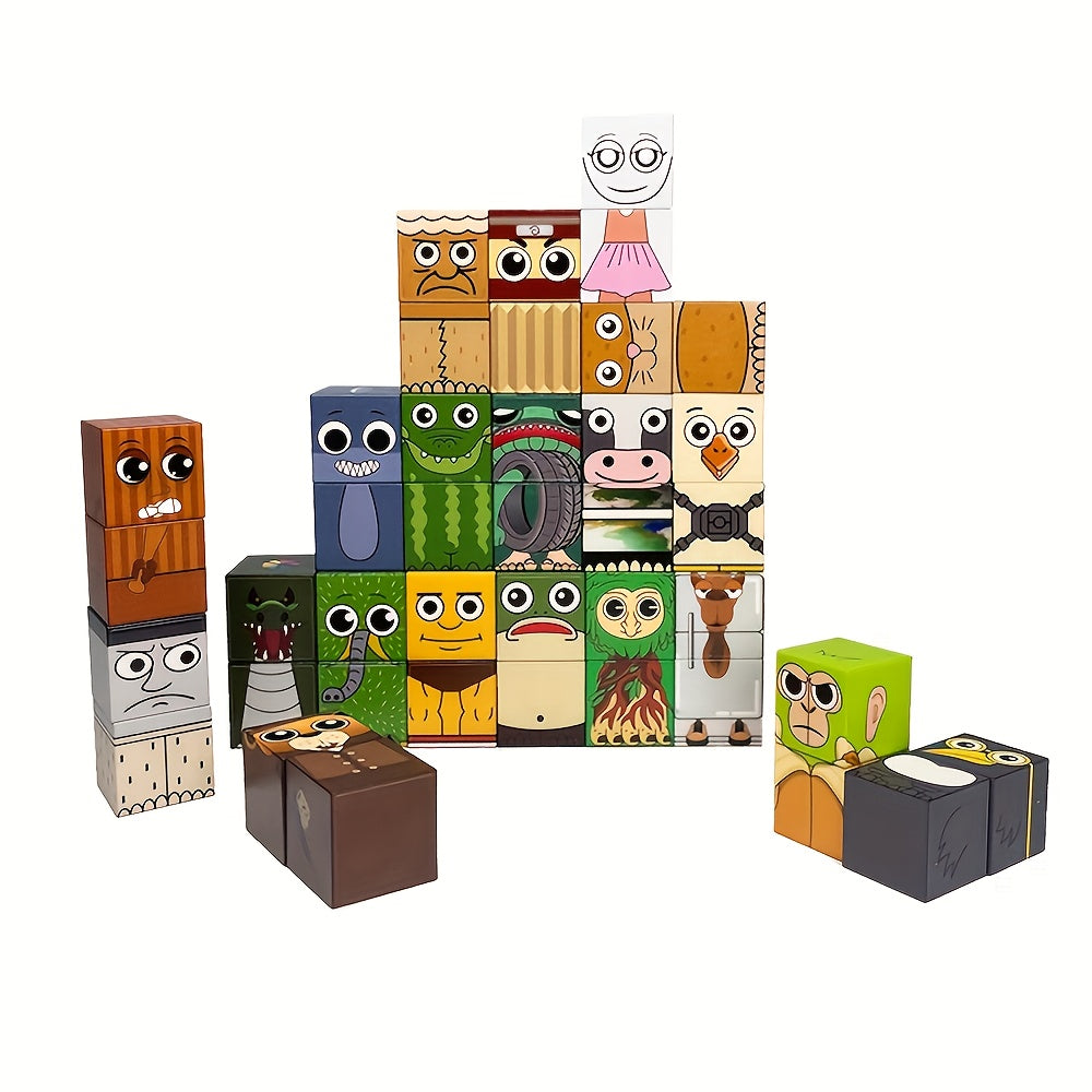 Jeu Magnétique Créatif – 40 Blocs à Construire Tung Sahur Brainrot