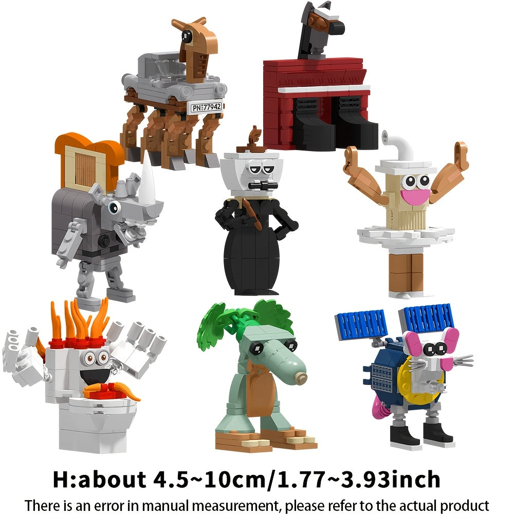 Set 605 Blocs à Construire Brainrot – Animaux Machines & Personnages Abstraits Sahur