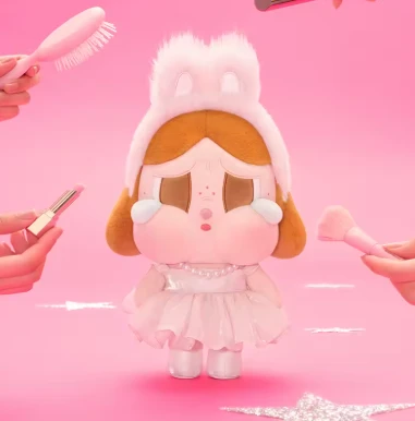 POP MART Crybaby Shiny Shiny Noir ou Rose 33 cm