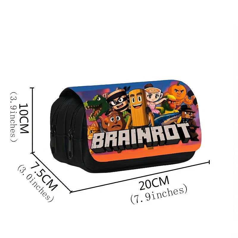 Trousse Brainrot Stylée – Grand Format à 2 Couches pour Stylos, Marqueurs