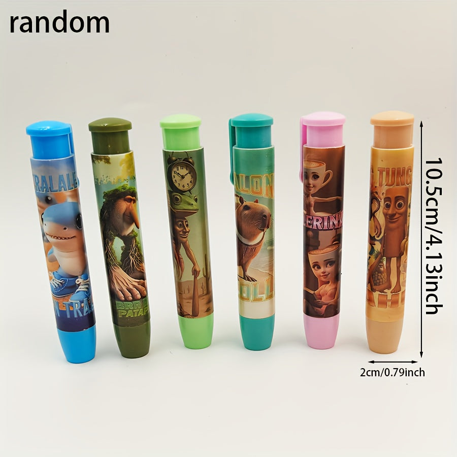 3 Gommes Rétractables Aléatoires – Thème Italian Brainrot Tralalero