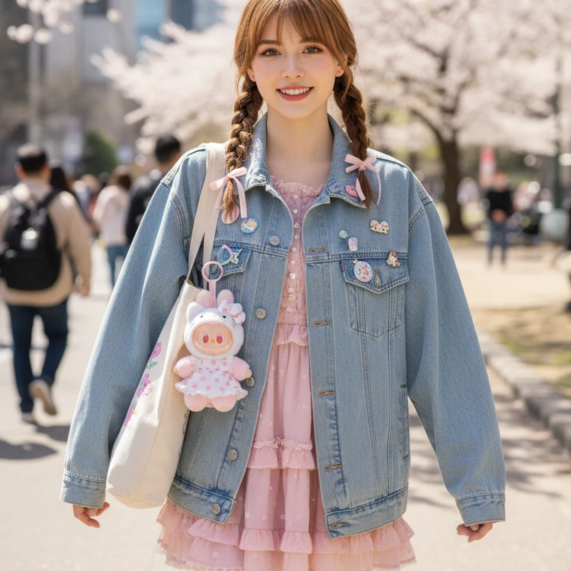 POP MART Hello Kitty Labubu Plush Keychain - Sanrio Characters Series