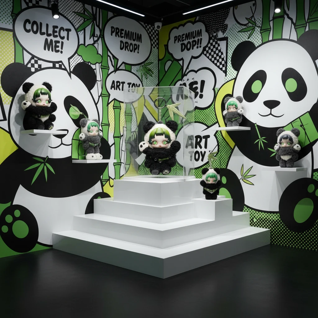 POP MART Skullpanda Lazy Panda – Plush Keychain