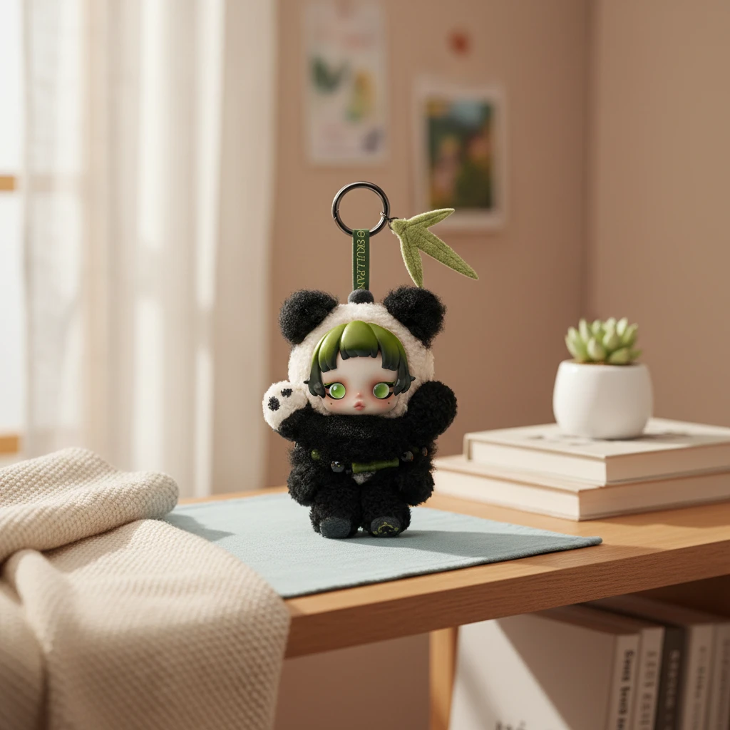 POP MART Skullpanda Lazy Panda – Plush Keychain