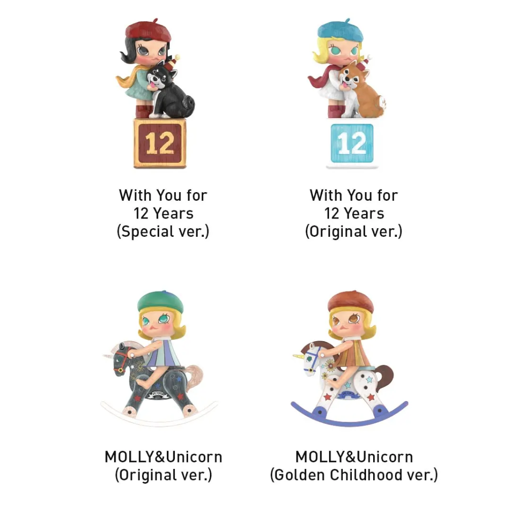 MOLLY Anniversary Statues – Figurine POP MART Série Classique Rétro