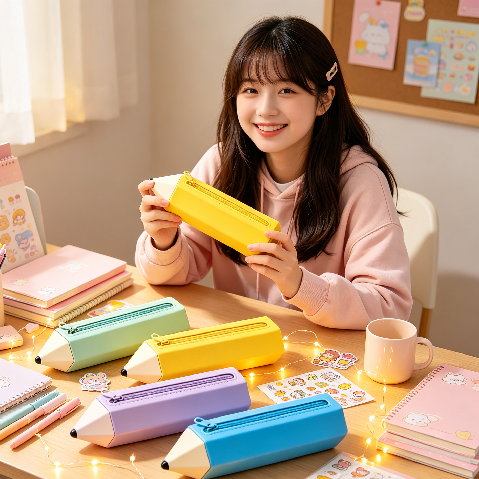 Kawaii Bleistift-Silikon-Federmäppchen – Große Kapazität