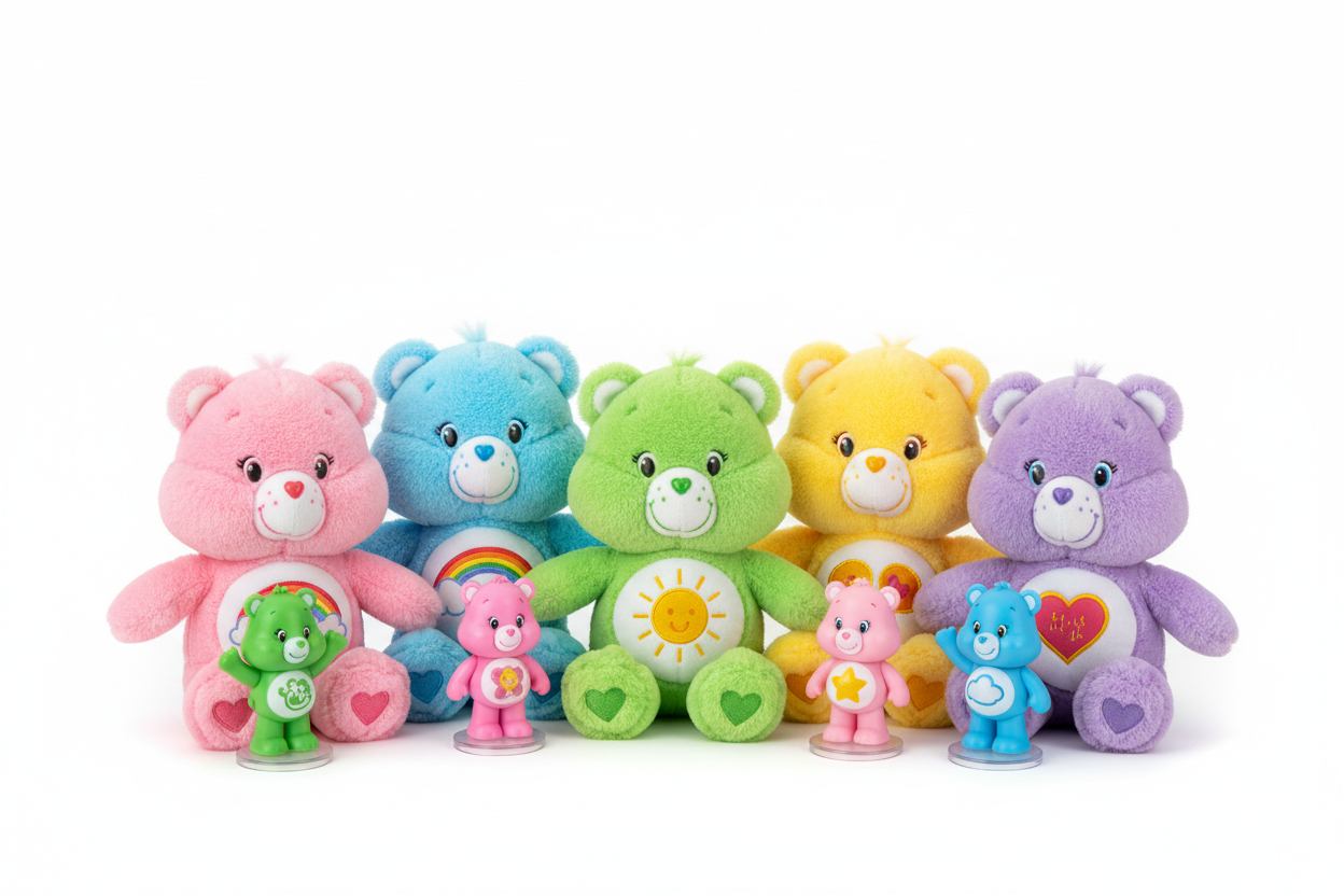 Univers Care bears bisounours peluches et figurines fond blanc